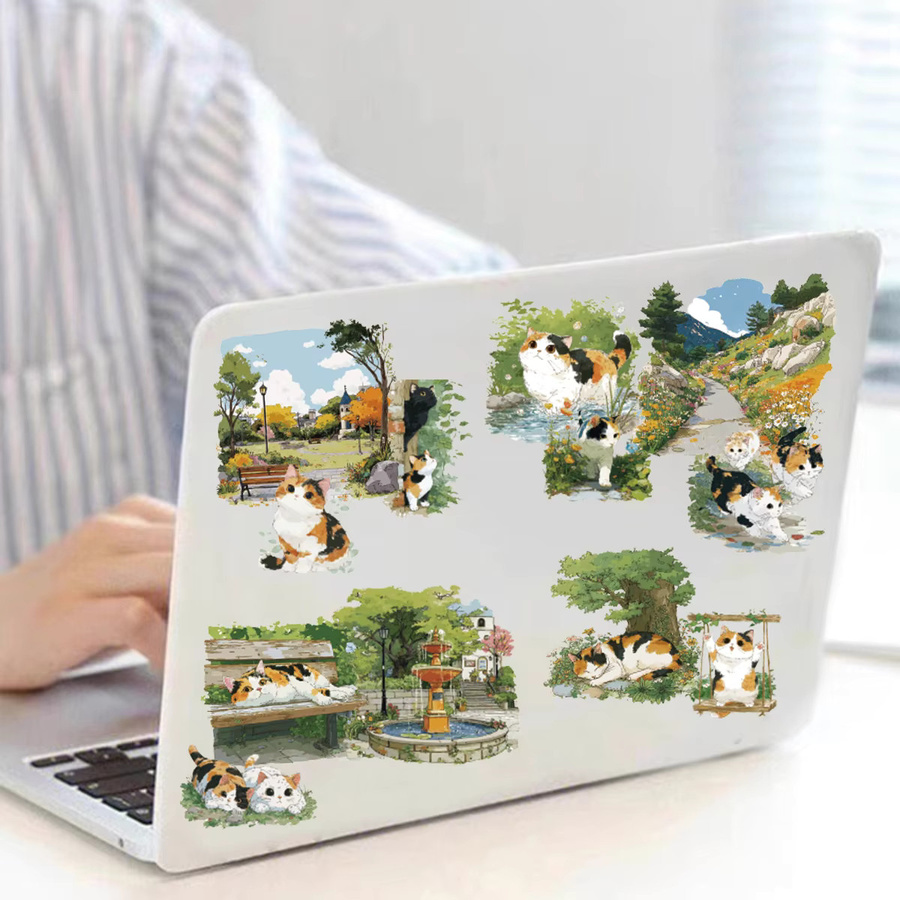 Etori Life 15-teiliges Set mit Blumen-Katzenpark-Aufklebern aus der Energetischen Waldserie in Multicolour zum Dekorieren von Notizbüchern, Laptops und Scrapbooking - Bild 5