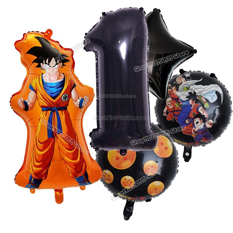 Yiran toy 1 Dragon Ball Anime Son Goku Zahlenballons Set für Kindergeburtstage und Babypartys in Gelb, Blau und Multicolour - Bild 3