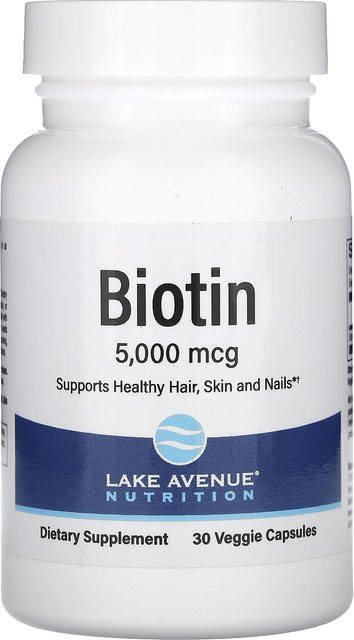 Lake Avenue Nutrition Biotin, 5.000 mcg, 30 vegetarische Kapseln - Bild 1