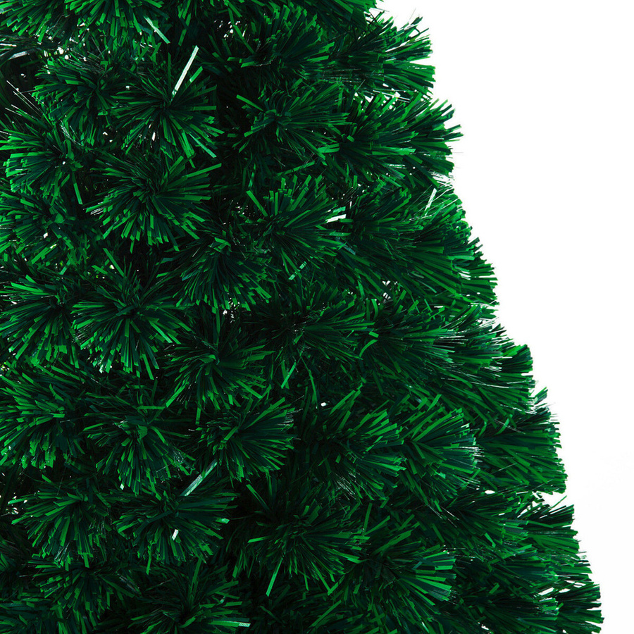 HOMCOM Künstlicher Weihnachtsbaum mit LED Lichtfaser und Metallständer, Grün, Höhe: 150 cm, Durchmesser: 60 cm - Bild 5
