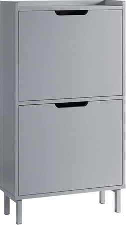 SoBuy Schuhkipper Schuhschrank mit 2 Klappen in Grau FSR151-HG, B/T/H: 50 x 24 x 90 cm