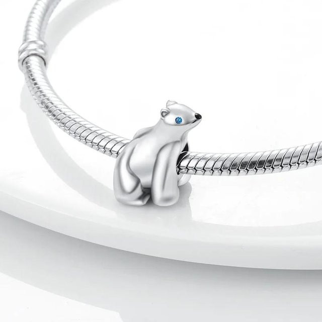 YIRAN Jewelry Charm Eisbär, Kupfer, Weiß, Damen - Bild 1