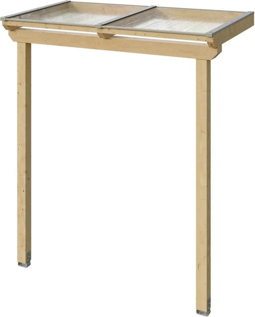 Skan Holz Vordach Anklam Pultdach aus Fichte Leimholz in Natur mit Polycarbonat B/T: 225 x 124 cm - Bild 1