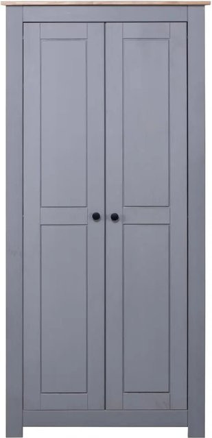 vidaXL Kleiderschrank Panama aus massivem Kiefernholz in Grau, B/T/H: 80 x 50 x 171,5 cm - Bild 1