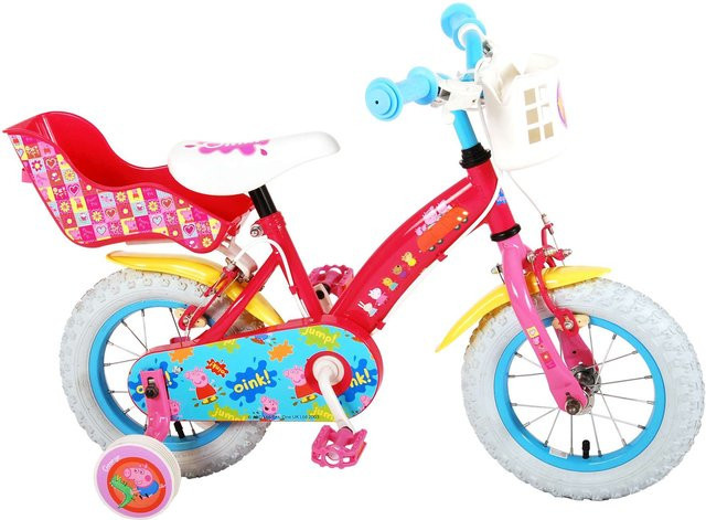 TPFSports Peppa Pig Kinderfahrrad, Mädchen, 12 Zoll, Rosa, 2 Handbremsen - Bild 1