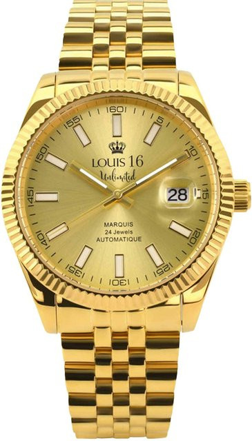LOUIS XVI Herrenuhr Automatik, Edelstahl, Gold, 42 mm, 5 ATM - Bild 1