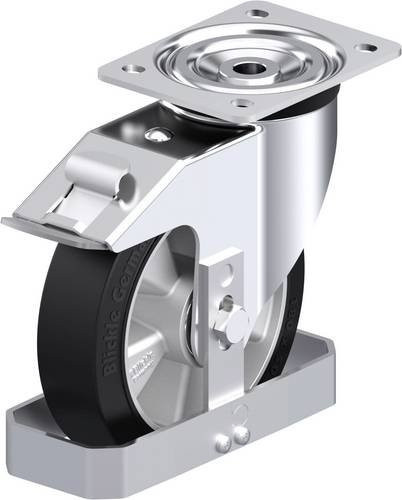 Blickle L-ALEV 180K-FI-FS Stahlblech-Lenkrolle in Silber und Schwarz mit 180 mm Rad-Durchmesser und 400 kg Tragfähigkeit - Bild 1