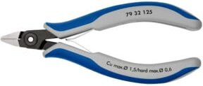 Knipex Präzisions-Elektronik-Seitenschneider mit Mehrkomponenten-Hüllen brüniert blau 125 mm - Bild 1