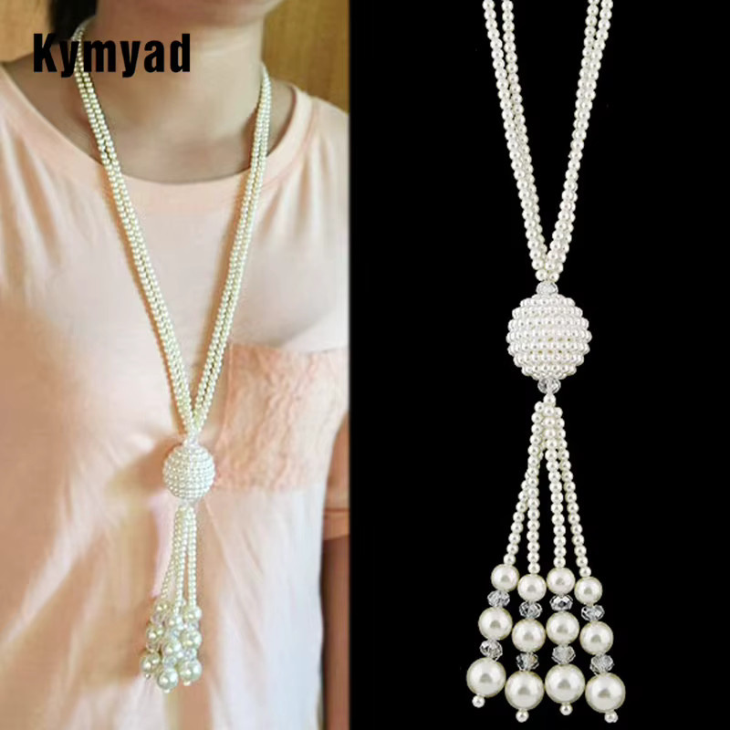 Kymyad Halskette, Perle, Weiß, Unisex - Bild 3