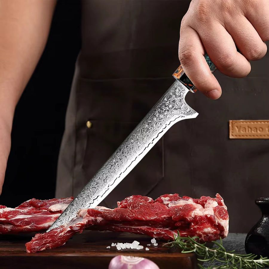 Xituo Damaskus Ausbeinmesser Sharp Pro Kitchen mit achteckigem Holzgriff, 15,24 cm - Bild 6