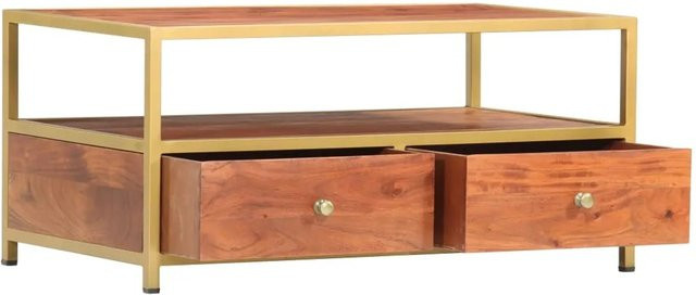 vidaXL Couchtisch aus Massivholz Akazie in Braun, rechteckig, B/T/H: 90 x 50 x 40 cm - Bild 1