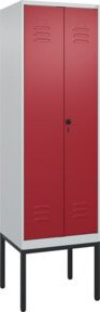 C+P Spind Classic PLUS Schwarz-Weiß-Spind mit 2 Abteilen in Rubinrot, H x B x T: 212 x 60 x 50 cm - Bild 1