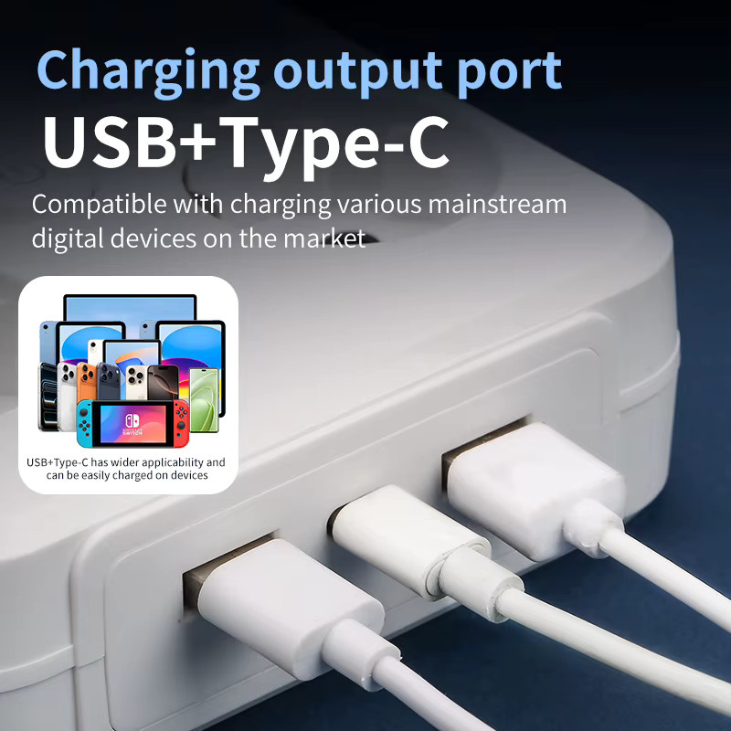 QNCX EU-Steckdosenleiste in Weiß mit 4 Steckdosen, 2 USB-Anschlüssen und 1 Typ-C-Anschluss inklusive Hauptschalter - Bild 5