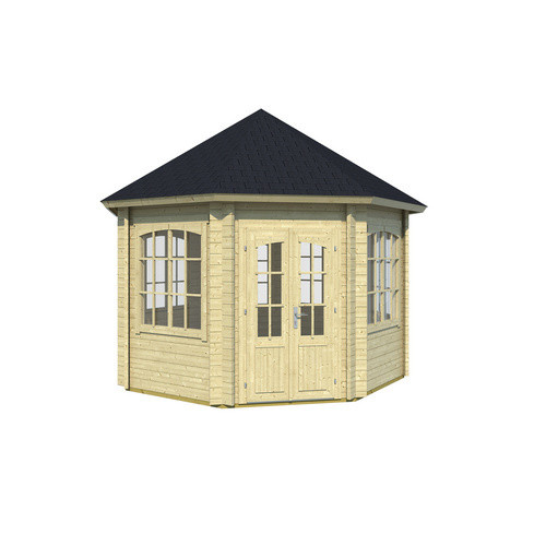 Lasita Maja Pavillon Jamaica aus Massivholz in Braun, B/H/T: 346,8 x 389 x 346,8 cm - Bild 4