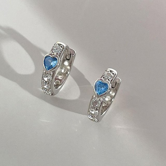 Lucky Star Jewelry Ohrringe, Ozean Herz, Blau, Zirkon, Damen - Bild 1