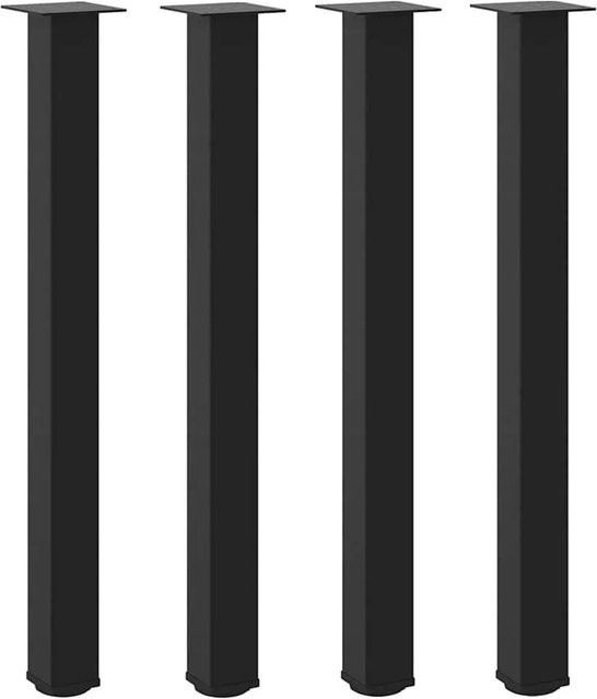 vidaXL Bartischbeine Set aus 4 Stück in Schwarz Matt aus Stahl, Höhe: 90-92 cm - Bild 1