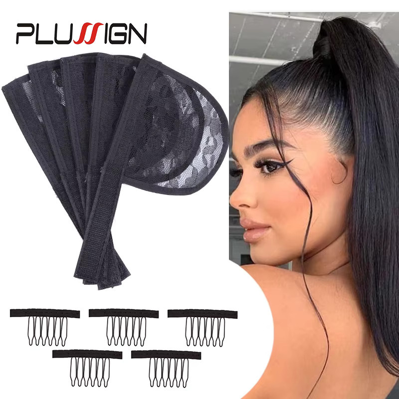 Plussign Pferdeschwanznetz, 5 Stück, Schwarz, Damen - Bild 3
