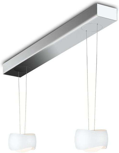 Oligo Curved Slack-Line LED-Pendelleuchte 2-flammig in Weiß matt und Chrom mit Tunable White (2200K - 5000K) und Casambi-Steuerung - Bild 1