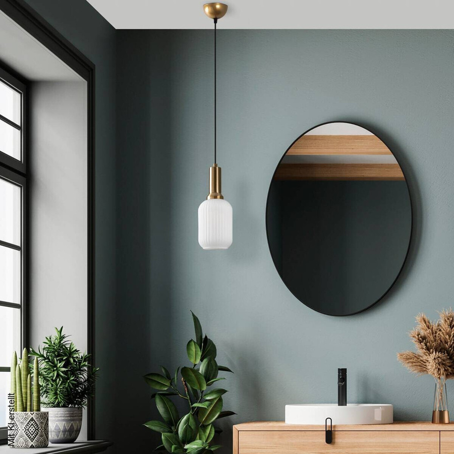 Opviq Pendelleuchte Asker in Gold aus Glas und Metall mit E27 Fassung, Breite: 13 cm, Höhe: 118 cm, Tiefe: 13 cm - Bild 3