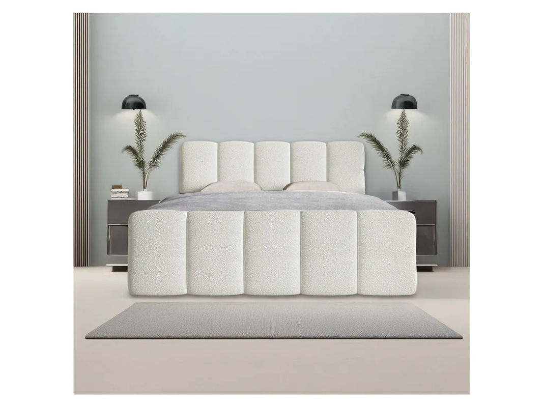 Juskys Boxspringbett Manitoba mit Topper und hochwertiger Polsterung, Farbe: Creme, B/T/H: 180 x 200 cm - Bild 4
