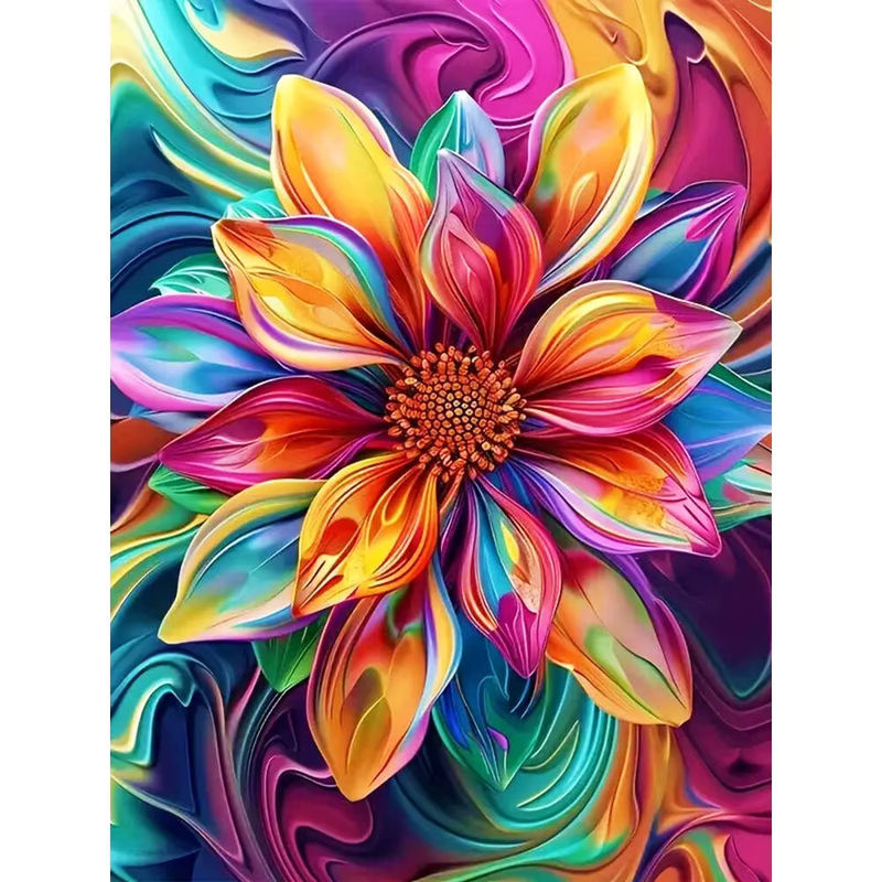 Momoart Malen nach Zahlen, Blume, Leinwand, bunt - Bild 4