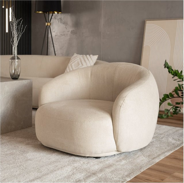 HOME DELUXE Sessel CASARA Lounge-Sessel aus Webstoff in Dunkelgrün und Beige, B/T/H: 99 x 104 x 72 cm - Bild 1
