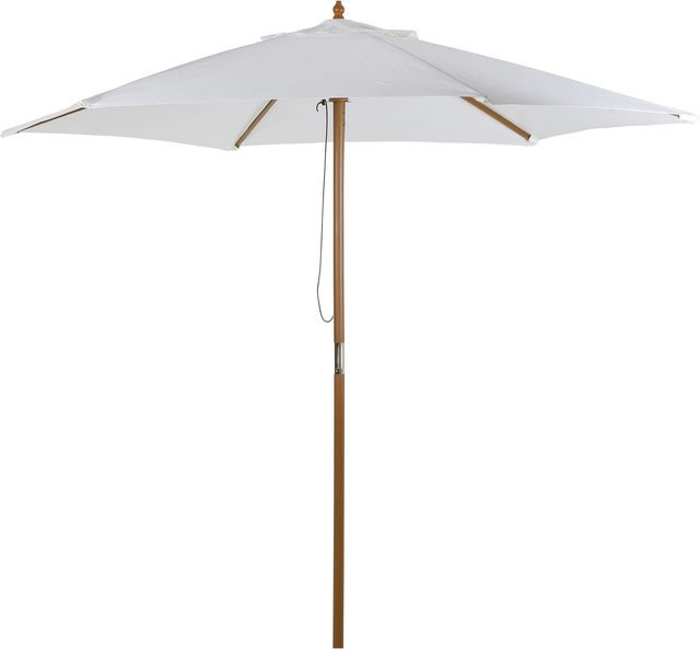 Outsunny Sonnenschirm aus Bambus und Polyester in Beige und Weiß, B/T/H: 250 x 250 x 230 cm - Bild 1
