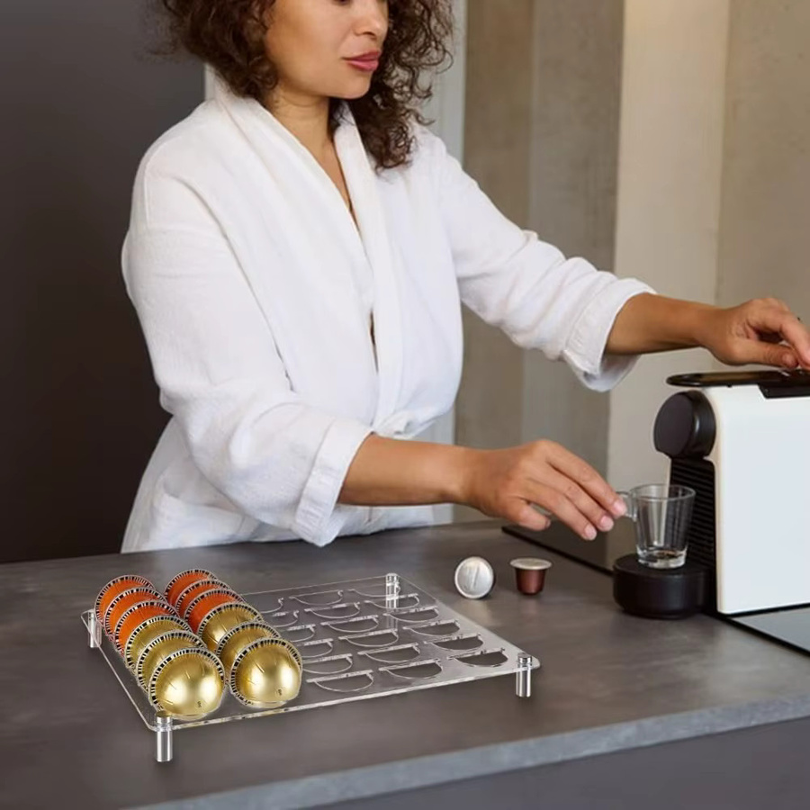 Transparenter Kaffeepads-Halter aus Acryl als Schubladen-Einsatz für 30 Kaffeekapseln - Bild 5