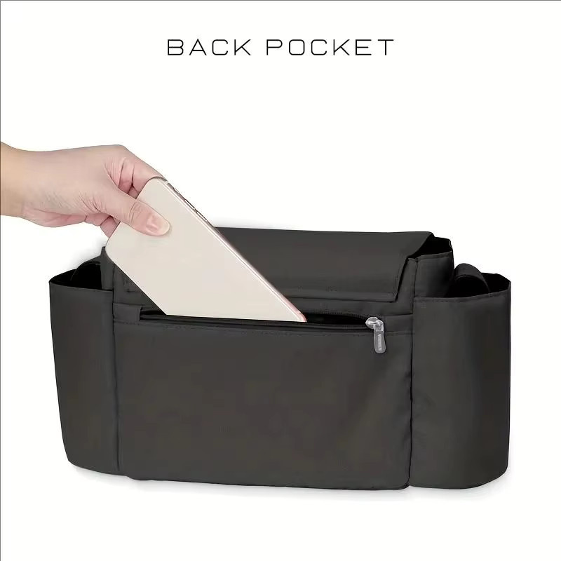 Reisetasche für Kinderwagen in Schwarz mit großem Fassungsvermögen und Flaschenregal - Bild 2