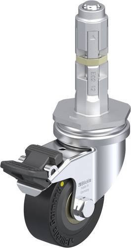 Blickle Lenkrolle LRA-VPA 50K-FI-EL-E02 mit Feststeller in Schwarz und Silber, Rad-Durchmesser: 50 mm, Tragfähigkeit: 30 kg - Bild 1