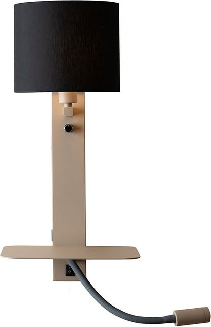 it´s about RoMi Florence LED Wandleuchte mit Leselicht in Schwarz mit Leinenstoff - Bild 1