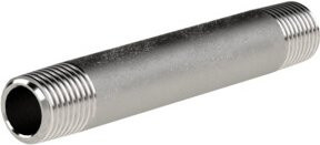 Riegler Rohrdoppelnippel aus verzinktem Stahl, AG/AG, R 1 1/2, Länge: 60,0 mm, Silber - Bild 1