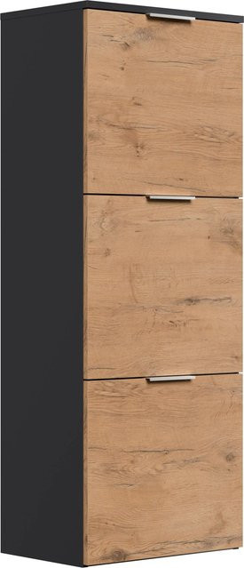 Posseik Schuhschrank Fleuve-L in Oak, Wandmontage, modern und glänzend, B/T/H: 52,9 x 12,0 x 36,1 cm - Bild 1