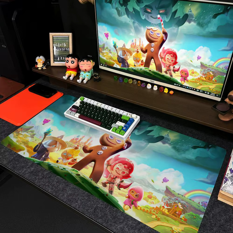 C-Cookie Run Kingdom Mauspad XXL rutschfeste Gamer-Tastaturunterlage mit HD-Art Design in Schwarz und Multicolour, B/T: 90 x 40 cm - Bild 2