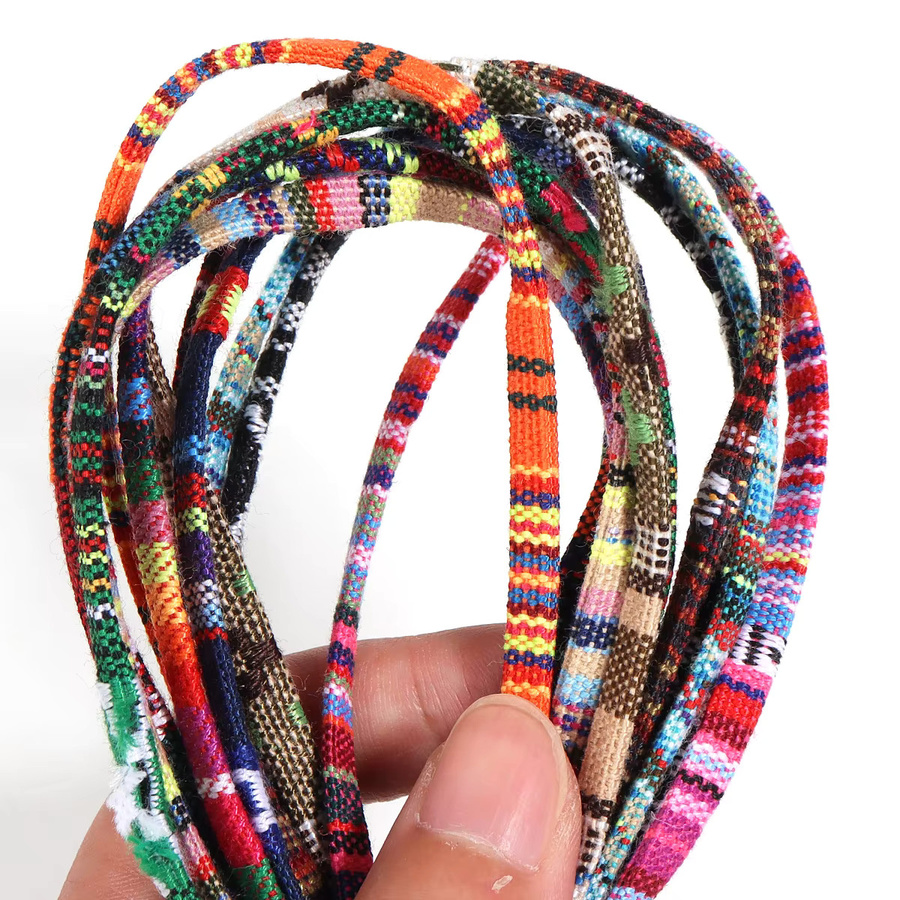 Bunte flache Baumwollschnur im ethnischen Stil für DIY-Schmuck und Nähzubehör, 5 m Länge, Breite: 5 mm - Bild 4