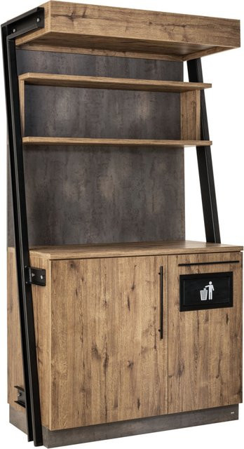 VEGA Servicestation Baristo Industrial mit Abfallsystem in Eiche Antik, B/T/H: 118 x 61 x 216 cm - Bild 1