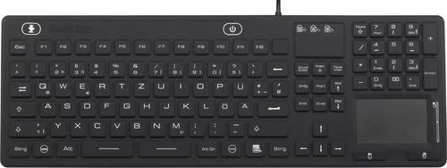 Renkforce Industrie USB-Tastatur Schwarz mit Touch-Oberfläche, IP68 spritzwasser- und staubgeschützt, Membrane-Technologie - Bild 1