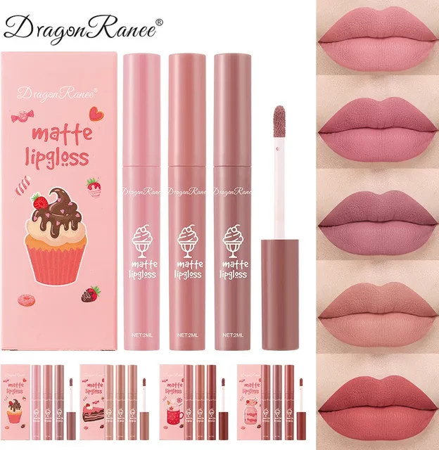 Dragon Ranee Lippenstift-Set, 3-teilig, Nude, Matt, Flüssig - Bild 1