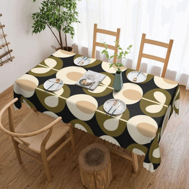 Rechteckige Tischdecke Orla Kiely mit abstraktem Design, Ölbeständig und Wasserabweisend, Mehrfarbig, B: 137 cm, L: 183 cm - Bild 1