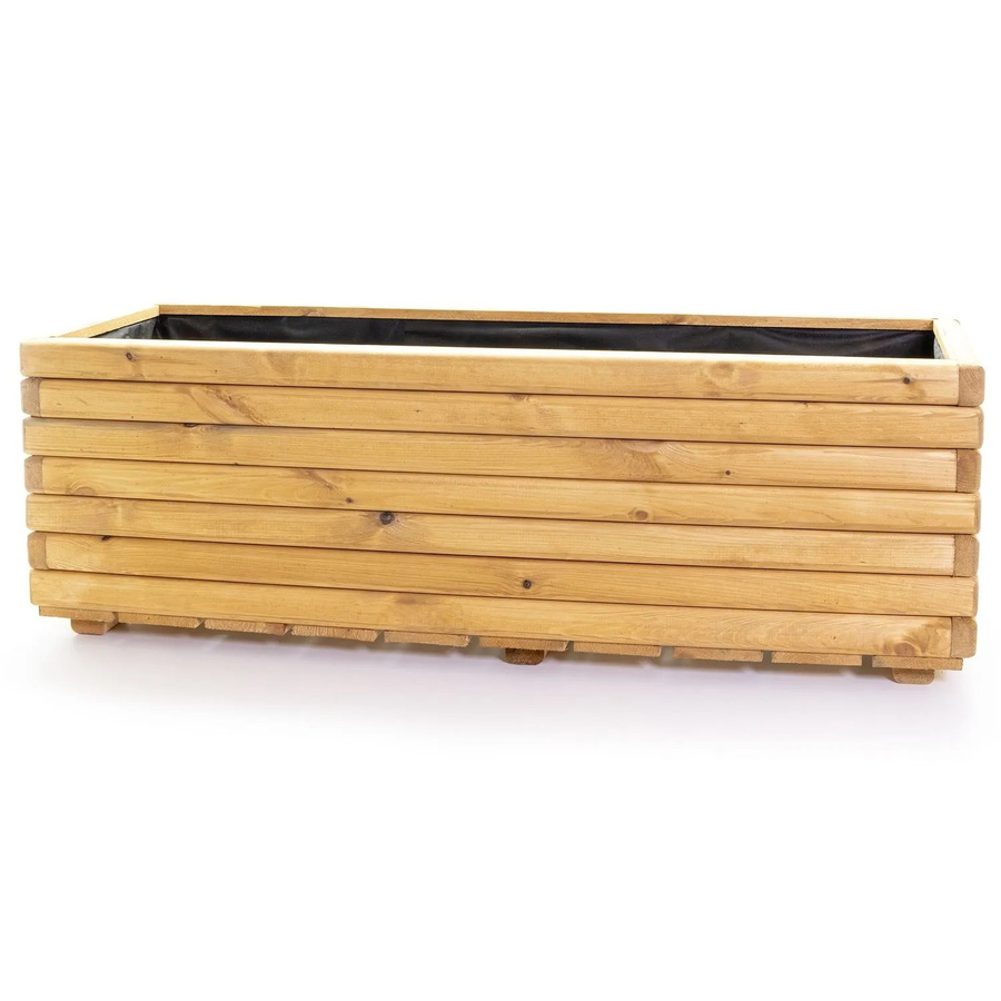 HolzFee Pflanzkasten Akzent aus Kiefer in Braun mit rustikalem Design, B/T/H: 118 x 40 x 40 cm - Bild 2