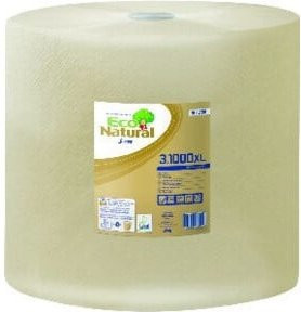 Eco Natural Putztuchrolle 851250, 3lagig, 1.000 Blatt, Farbe: Weiß und Braun, B/T/H: 36 x 36 cm - Bild 1