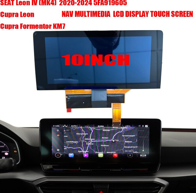 Midnite Star Ersatz-Touchscreen LCD-Display für SEAT Leon IV MK4 und Cupra Leon sowie Cupra Formentor KM7, Farbe: Schwarz - Bild 1