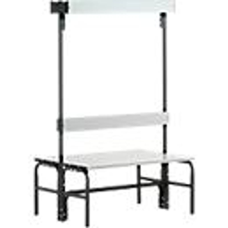 Sypro Umkleidebank mit Garderobenteil aus Edelstahl und Alu, anthrazit, Breite: 101,5 cm - Bild 2