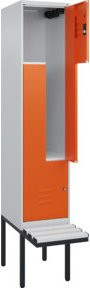 C+P Z-Spind Classic PLUS Sitzbank mit 2 Fächern und Zylinderschloss, auskragendes Design, B/T/H: 212 x 40 x 81,5 cm - Bild 1