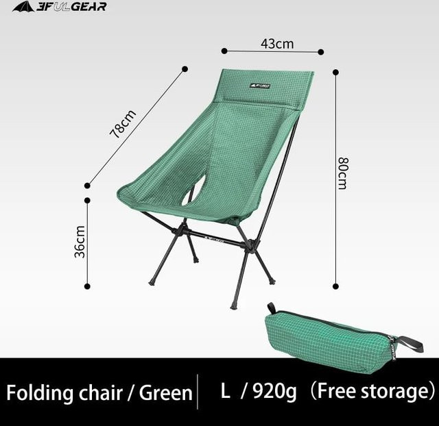3 F UL GEAR Tragbarer Klappbarer Campingstuhl Ultraleicht für Outdoor, Angeln und Reisen, Farbe: Schwarz - Bild 1