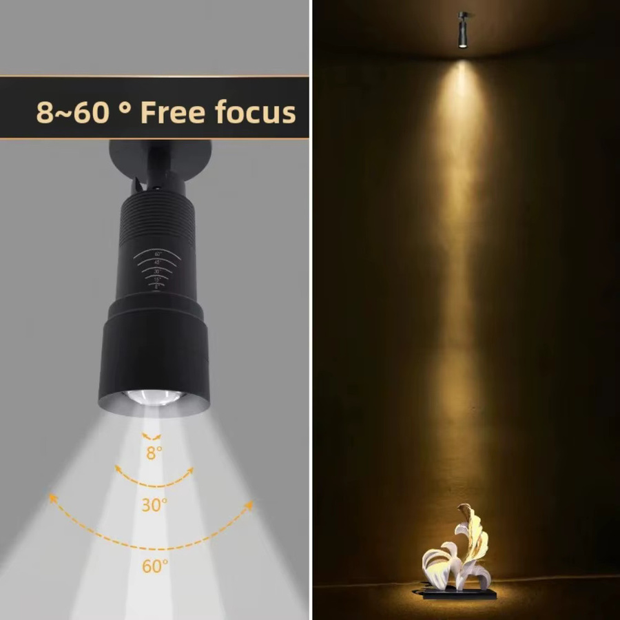 JOYINLED LED Oberflächenstrahler 7 W mit zoombarem und verstellbarem Lichtstrahl in Schwarz oder Weiß - Bild 5