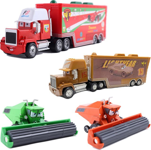 Pixar Disney Cars Harvester Soil F1 Container Truck, Legierungsmodellautos, 1:55 Maßstab - Bild 1