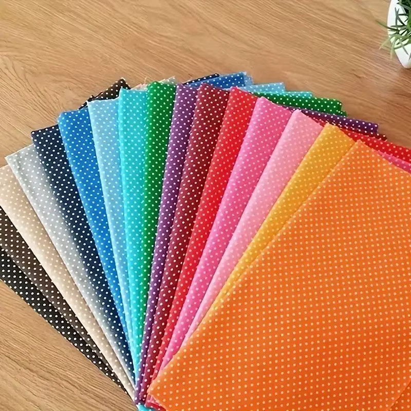 20er Set Polka Dot Baumwollmischung Stoff in Mehrfarbig für DIY, Nähen, Patchwork und Scrapbooking - Bild 2
