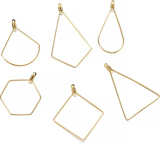 YouYoungDifferent Ohrring Anhänger, Edelstahl, Gold, Geometrische Form - Bild 1