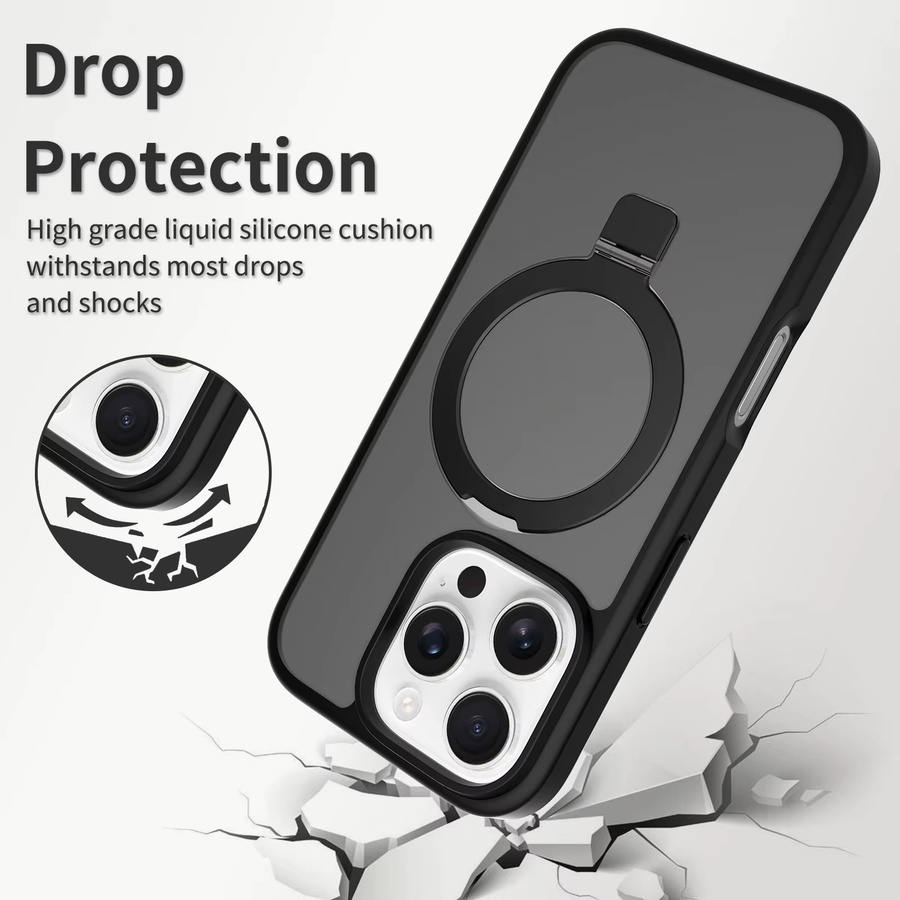 Stoßfeste matte MagSafe Handyhülle von NYFundas für iPhone 17 Pro Max bis iPhone 11 in Transparent oder Schwarz - Bild 3